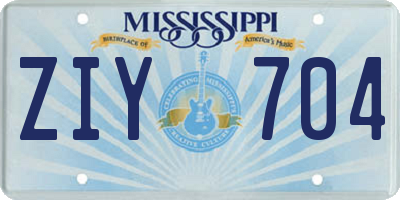 MS license plate ZIY704