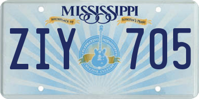 MS license plate ZIY705