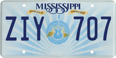 MS license plate ZIY707