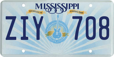 MS license plate ZIY708