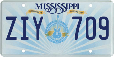 MS license plate ZIY709