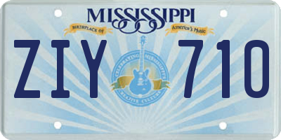 MS license plate ZIY710