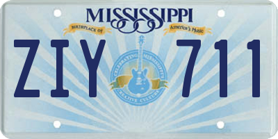 MS license plate ZIY711