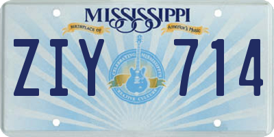 MS license plate ZIY714