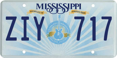 MS license plate ZIY717