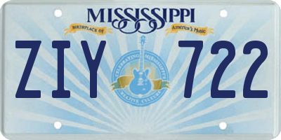 MS license plate ZIY722
