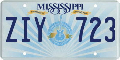 MS license plate ZIY723