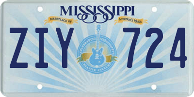MS license plate ZIY724