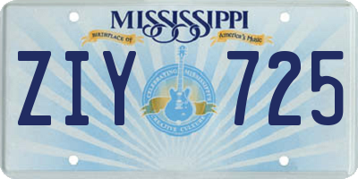 MS license plate ZIY725