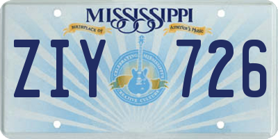 MS license plate ZIY726