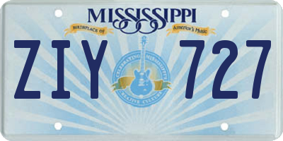 MS license plate ZIY727