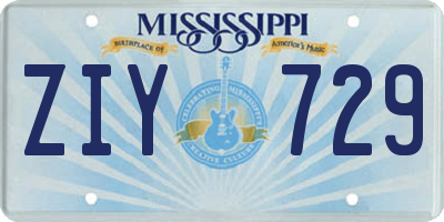 MS license plate ZIY729
