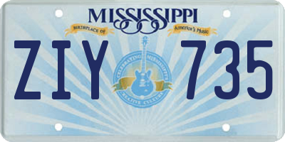 MS license plate ZIY735