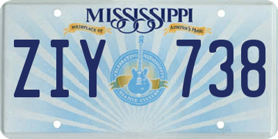 MS license plate ZIY738
