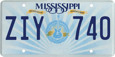 MS license plate ZIY740
