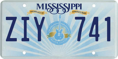 MS license plate ZIY741