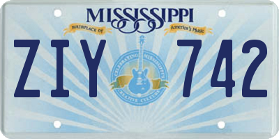 MS license plate ZIY742