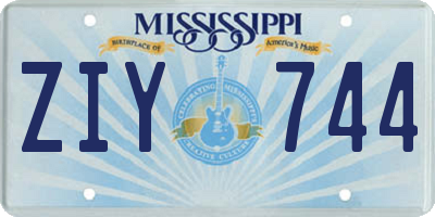 MS license plate ZIY744