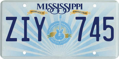 MS license plate ZIY745