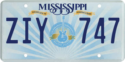 MS license plate ZIY747