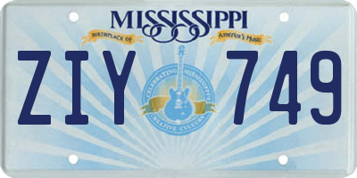 MS license plate ZIY749