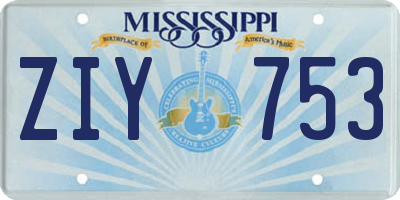 MS license plate ZIY753