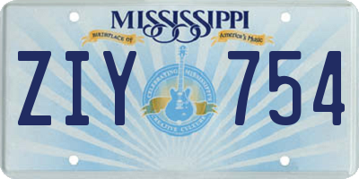 MS license plate ZIY754