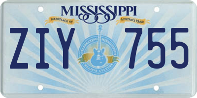 MS license plate ZIY755