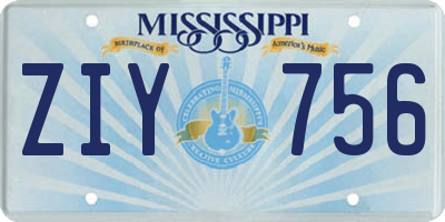 MS license plate ZIY756