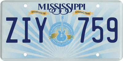 MS license plate ZIY759