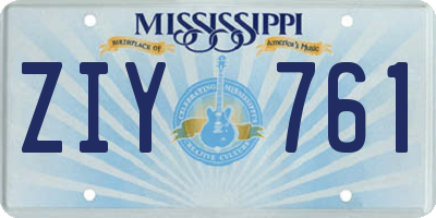 MS license plate ZIY761