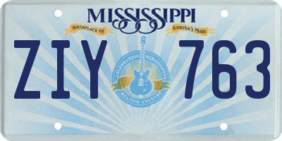 MS license plate ZIY763