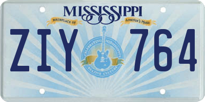 MS license plate ZIY764