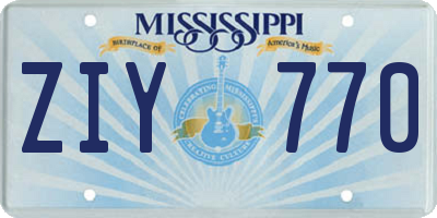 MS license plate ZIY770