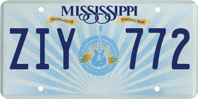 MS license plate ZIY772