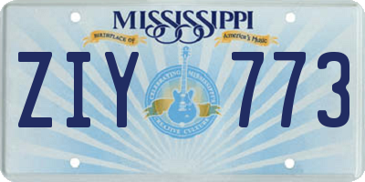MS license plate ZIY773