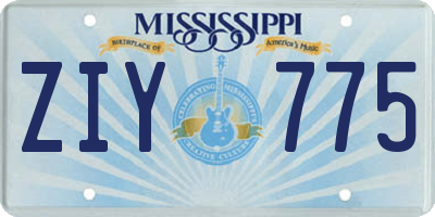 MS license plate ZIY775