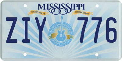 MS license plate ZIY776