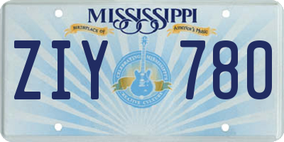 MS license plate ZIY780