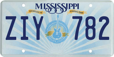 MS license plate ZIY782