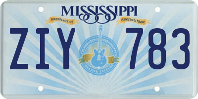 MS license plate ZIY783