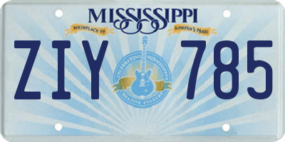 MS license plate ZIY785