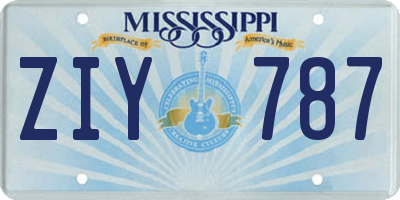 MS license plate ZIY787