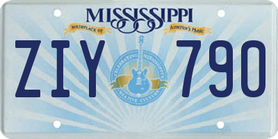MS license plate ZIY790