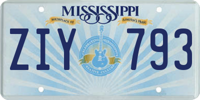 MS license plate ZIY793