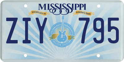 MS license plate ZIY795