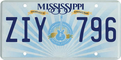 MS license plate ZIY796