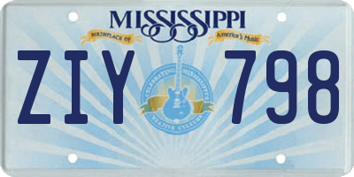 MS license plate ZIY798