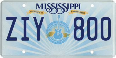 MS license plate ZIY800