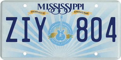 MS license plate ZIY804
